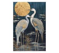 75x50cm/1000pcs Puzzles for Teenagerss Two Herons Under The Moon Puzzles for Adults Anti-Stress Toys Difficult Challenge Unique Birthday And Gifts 75x50cm/1000pcs
