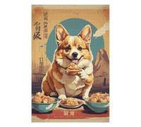 75x50cm/1000pcs Puzzles for Teenagerss Vintage Japanese Corgi Jigsaw Puzzle Toy Wall Decor Difficult Challenge Stress Reduction Gifts 75x50cm/1000pcs