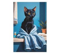 75x50cm/1000pcs Teenagers Pieces Jigsaw Puzzle Bathroom Kitten Poster Jigsaws for Adults Toy Wall Decor Improve Memory Challenging To Complete 75x50cm/1000pcs