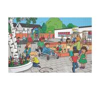 75x50cm/1000pcs Teenagers Pieces Jigsaw Puzzle Children Playing in Schoolyard Puzzle for Adults Toy Wall Decor Perfect Decoration Challenging To Complete 75x50cm/1000pcs
