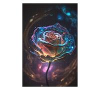 75x50cm/1000pcs Teenagers Pieces Jigsaw Puzzle Cosmic Rose Bloom Puzzles for Adults Hands-on Game Perfect Decoration Challenging To Complete 75x50cm/1000pcs