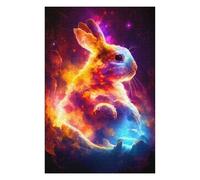 75x50cm/1000pcs Teenagers Pieces Jigsaw Puzzle Flaming Rabbit in Space Puzzles for Adults Hands-on Game Perfect Decoration Challenging To Complete 75x50cm/1000pcs