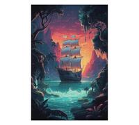 75x50cm/1000pcs Teenagers Pieces Jigsaw Puzzle Mysterious Pirate Ship Puzzle for Adults Toy Wall Decor Perfect Decoration Challenging To Complete 75x50cm/1000pcs