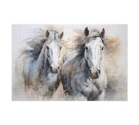 75x50cm/1000pcs Teenagers Pieces Jigsaw Puzzle Painted Horses Artistic Elegance Puzzle for Adults Toy Wall Decor Perfect Decoration Challenging To Complete 75x50cm/1000pcs