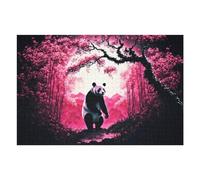 75x50cm/1000pcs Teenagers Pieces Jigsaw Puzzle Panda in Cherry Blossom Forest Puzzle for Adults Toy Wall Decor Perfect Decoration Challenging To Complete 75x50cm/1000pcs
