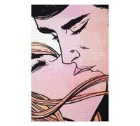 75x50cm/1000pcs Teenagers Pieces Jigsaw Puzzle Romantic Comic Art Kiss Puzzles for Adults Hands-on Game Perfect Decoration Challenging To Complete 75x50cm/1000pcs