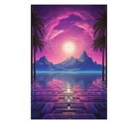 75x50cm/1000pcs Teenagers Pieces Jigsaw Puzzle Sunset Synthwave Harmony Adult Jigsaw Brain Teaser Game But Fun And Humorous Gifts for Friends And Family 75x50cm/1000pcs