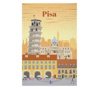 75x50cm/1000pcs Teenagers Pieces Jigsaw Puzzle Travel to Pisa Puzzles for Adults Hands-on Game Perfect Decoration Challenging To Complete 75x50cm/1000pcs