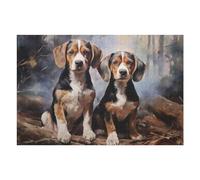 75x50cm/1000pcs Teenagers Pieces Jigsaw Puzzle Two Beagle Jigsaws for Adults Toy Wall Decor Improve Memory Challenging To Complete 75x50cm/1000pcs