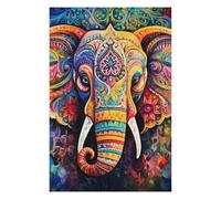 75x50cm/1000pcs Teenagers Puzzles Colorful Elephant Mandala Art-2 Adult Puzzles Hands-on Game Difficult Challenge Unique Gifts for Birthday And Christmas 75x50cm/1000pcs