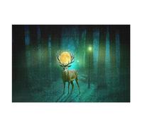 75x50cm/1000pcs Teenagers Puzzles Magical Forest Moonlit Deer Adult Puzzles Hands-on Game Difficult Challenge Unique Gifts for Birthday And Christmas 75x50cm/1000pcs