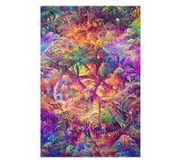75x50cm/1000pcs Teenagers Puzzles Neon Jungle Vibrance -1 Adult Puzzles Hands-on Game Difficult Challenge Unique Gifts for Birthday And Christmas 75x50cm/1000pcs