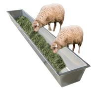 76 40 20 Inch Large Feed Trough and Goat Feeder, Universal Stainless Steel Livestock Feeding & Watering Supplies for Horses/Calves/Cattle/Pig(L 100cm (39 2/5in))