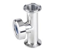 76 89 102 108mm Pipe OD 3" 3.5" 4" Tri Clamp Tee 3 Ways SUS 304 Stainless Steel Sanitary Union Sight Glass Homebrew(108mm Pipe OD K119mm)