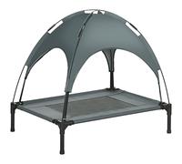 76 cm Elevated Dog Bed Cooling Raised Pet Cot UV Protection Canopy Grey Pawhut