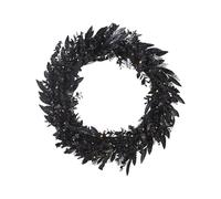 76 cm Pre-lit Black Pine Wreath with Dual LED Lights, Timer & 12 Modes