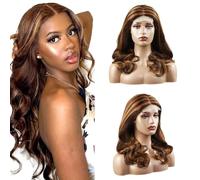 76 cm Real Hair Wig Women 4x4 Transparent Lace Front 150% Density Brazilian Virgin Human Hair Wig P4/30 Ombre Wig 4x4 Lace Front Wig Body Wave Human Hair Highlight Wig