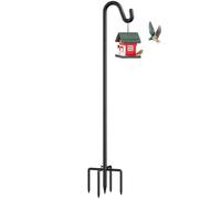 76" Heavy Duty Bird Feeder Pole, Height Adjustable Shepherds Hook for Outdoor - 5-Prong Bird Feeder Hanger, Rust-Proof Bird Feeder Hanger for Plants, Wind Chimes, Hummingbird Feeders & Wedding Decor