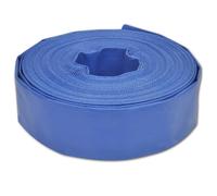 VidaXL 25m Blue Lay Flat Hose - High Pressure Water Transport - 3" Diameter - Built with Strong PVC and Polyester - Includes Hose Clamps