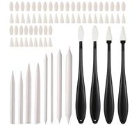 76 PCS Blending Stumps, Sketch Drawing Pencil with 60 PCS Sponge Heads, Sponge Pens Oil Pastel Blending Tools, Paper Art Blenders for Student Artist Painting Sketch Drawing