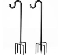 76" Shepherds Hooks for Outdoor, Extra Thick Bird Feeder Pole with 5 Prong Base, Adjustable Shepards Hook for Garden, Weddings, Hanging Plant