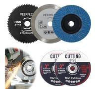 76 x 1.2 x 10mm Cutting Disc, 5Pcs Angle Grinder Discs for Wood Cutting & Stone Metal Polishing, Polishing Flap Disc, Cutting Wheel Set, for Cutting Metal Stone Wood Plastic Grinding
