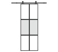 (76 x 205 cm (152.5 cm)) vidaXL Sliding Door with Hardware Set 102,5x205 cm Tempered Glass&Aluminium