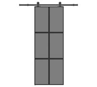 (76 x 205 cm (152.5 cm)) vidaXL Sliding Door with Hardware Set 102,5x205 cm Tempered Glass&Aluminium