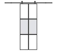 (76 x 205 cm (213.5 cm)) vidaXL Sliding Door with Hardware Set 102,5x205 cm Tempered Glass&Aluminium