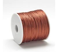 76 Yards 1mm Rattail Satin Nylon Thread Cord for Jewelry Making, Silky Shiny Beading Knotting Braiding Trimming Threading Wrapping Craft Cord Thread for Macrame Kumihimo Jewelry Bracelets, Sienna