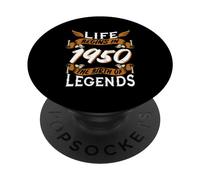76 Year Old Life begins 1950 Birth of Legends 76th Birthday PopSockets Adhesive PopGrip