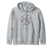 76 Years Loved Men Women Floral 76 Year Old 76th Birthday Zip Hoodie