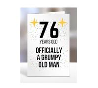 76 Years Old, Officially a Grumpy Old Man Card, Funny, Joke, Gift, 76th Happy Birthday, Presents for, Dad, Daddy, Grandad, Husband, Uncle, Him, Male, A5-164_48