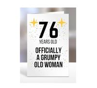 76 Years Old, Officially a Grumpy Old Woman Card, Funny, Joke, Gift, 76th Happy Birthday, Presents for Mum, Mummy, Grandma, Wife, Aunt, Her, Female, A5-164_119