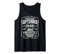 76 Years Old Vintage September 1949 Retro 76th Birthday Men Tank Top