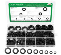 760 PCS Washers Black, Flat Washers, Carbon Steel Black Round Metric Flat Washers M2 M2.5 M3 M4 M5 M6 M8 M10 M12 for Home Decoration Factories Repair Construction