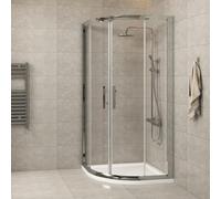 760 x 760mm Quadrant Shower Enclosure Double Sliding Door Walk in Corner Cubicle Screen 6mm Safety Tempered Glass