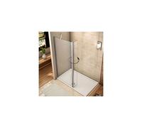 (760mm) Walk In Shower Enclosure Wet Room Screen&Flipper 8mm NANO Glass Panel
