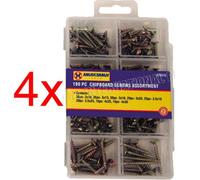 760Pc Chipboard Screws Stainless Steel Pozi Wood Threaded Diy Multi Purpose