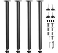 762MM Solid Steel Adjustable Desk Legs Office Table Furniture 4 PCS Black
