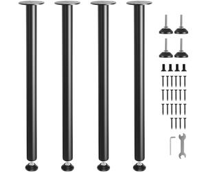 762MM Solid Steel Adjustable Desk Legs Office Table Furniture 4 PCS Black