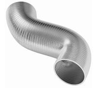 76mm (3") ID Aluminium Flexible Air Duct for Cooker Hood, Air Conditioner, Extractor Fan, Tumble Dryer - 2m / 6.5ft Semi-Rigid Exhaust Hose - Ventilation Ducting