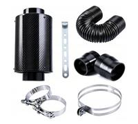 76mm 3 Inch Real Carbon Fiber Airbox Intake Kit Universal good Flow Cold Air Induction System With Flexible Hose T-Bolt Clamps Car Filter Air Intake Pipe