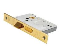 76mm 3 Lever Contract Sashlock Square Forend Electro Brassed Door Latch
