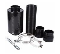 76mm 3" Universal Carbon Fiber Induction Filter Box Cold Air Intake System W/Hose Kit Intake Pipe Kit