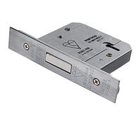 76mm 5 Lever Mechanism BS Deadlock - Satin Stainless Steel Door Security Latch | Secure Door Latch Dead Lock - Locking Key Turn Security Catch