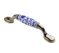 76mm/96mm/128mm 1Pcs Blue and White Antique Fashion Furniture Dresser Cabinet Handles Pull Handles Drawer Knobs Door Handle(G)