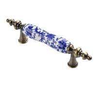 76mm/96mm/128mm 1Pcs Blue and White Antique Fashion Furniture Dresser Cabinet Handles Pull Handles Drawer Knobs Door Handle(E)