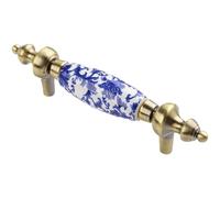 76mm/96mm/128mm 1Pcs Blue and White Antique Fashion Furniture Dresser Cabinet Handles Pull Handles Drawer Knobs Door Handle(H)