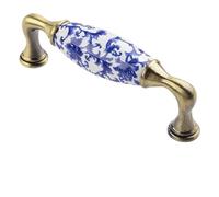 76mm/96mm/128mm 1Pcs Blue and White Antique Fashion Furniture Dresser Cabinet Handles Pull Handles Drawer Knobs Door Handle(N)